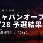【9/28】ジャパンオープン2026予選｜日本勢3人が初戦で敗退