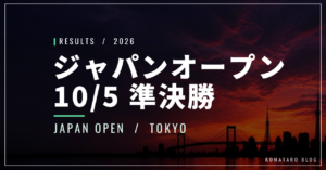 【10/5】ジャパンオープン2026｜アルカラス逆転、決勝はレヘチカと